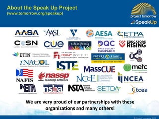 We are very proud of our partnerships with these
organizations and many others!
About the Speak Up Project
(www.tomorrow.org/speakup)
 