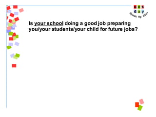 Is  your school  doing a good job preparing  you/your students/your child for future jobs? 