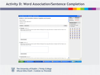 Activity D: Word Association/Sentence Completion
 