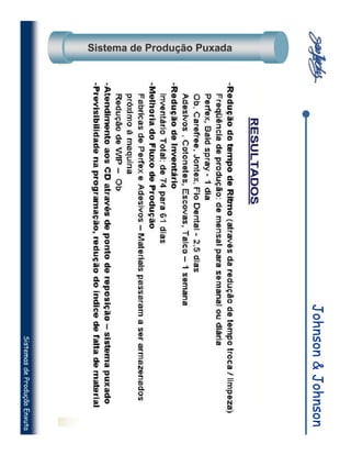 Johnson & Johnson
Sistema de Produção Puxada
                                 Sistemas de Produção Enxuta
 