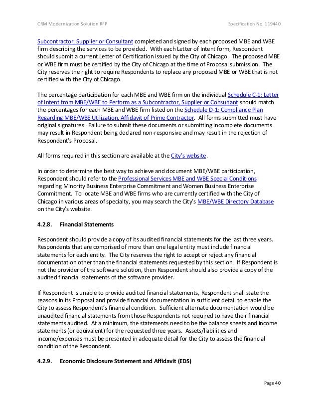 specification no 119440 rfp for new 311 system for the municipal go city of chicago affidavit form