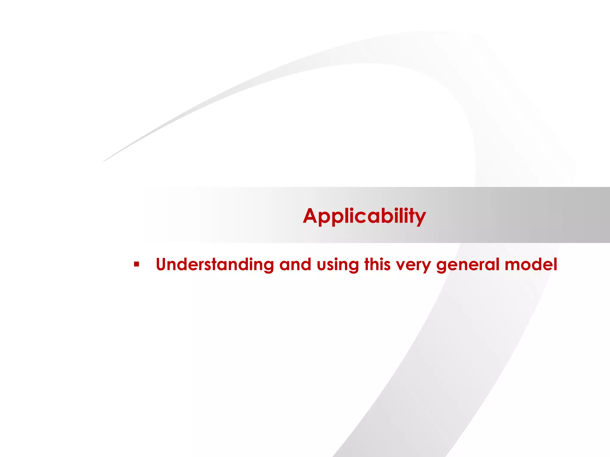 ©2014 Flatirons Solutions, Inc. All rights reserved.
Applicability
 Understanding and using this very general model
 