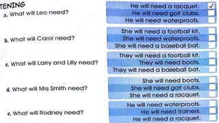 SPEC 5 Unit 12 What will we need?