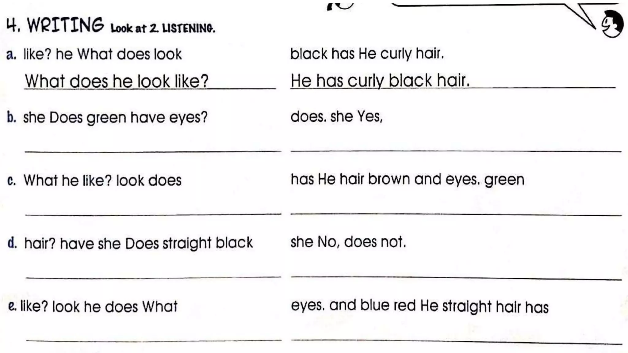 SPEC 5 Unit 9 What does he look like?