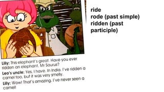 ride
rode (past simple)
ridden (past
participle)
 