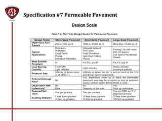 Specification #7 Permeable Pavement
Design Scale
 
