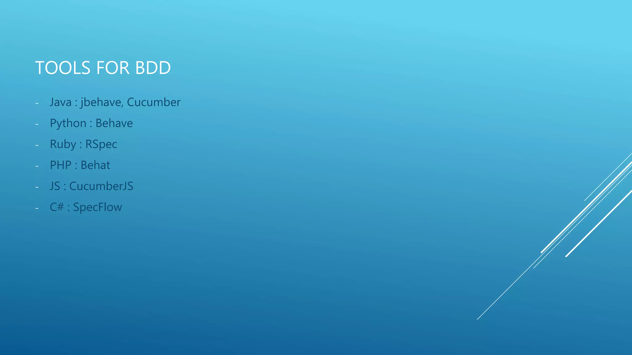 Tech skills day bdd specflow ppt free download