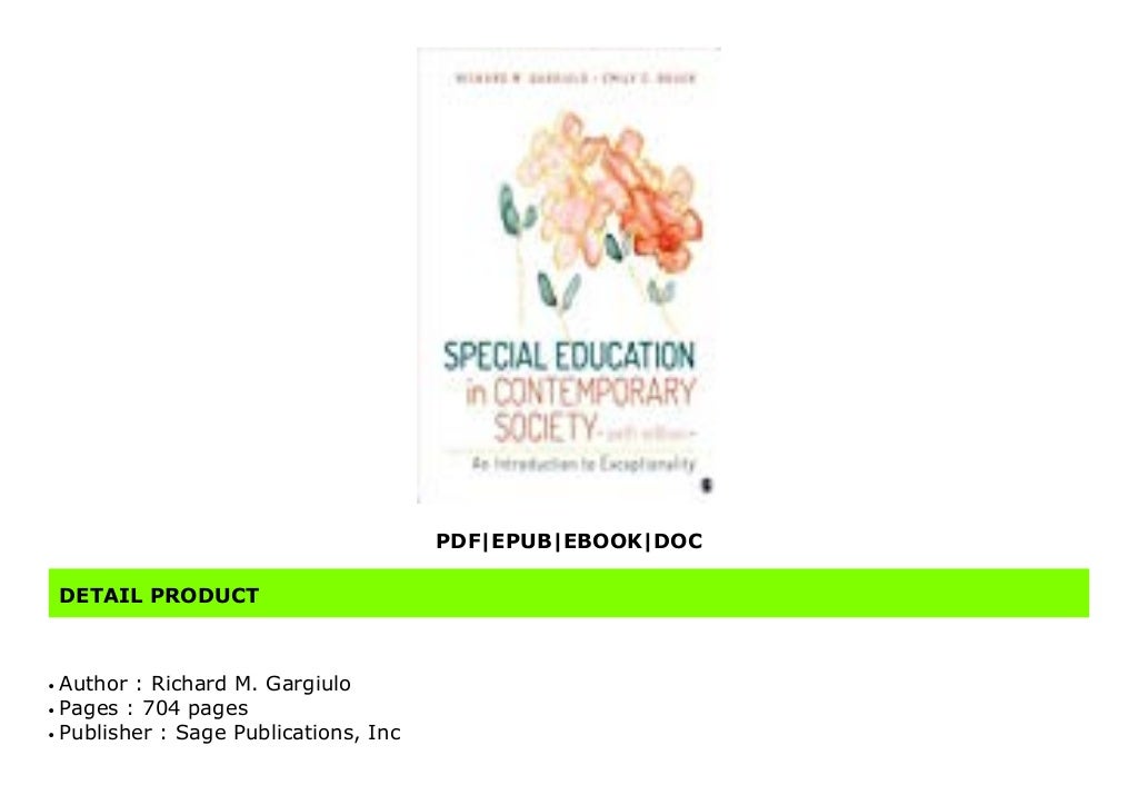 [EXCLUSIVE]Special Education in Contemporary Society An