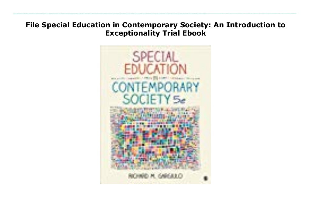 File Special Education in Contemporary Society An