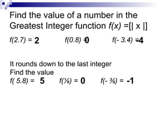 special-functions in mathematics greatest integer.ppt