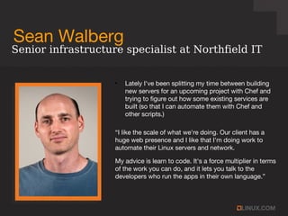 Sean Walberg
●
Lately I've been splitting my time between building
new servers for an upcoming project with Chef and
tryin...