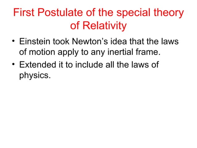 Special Theory Of Relativity | PPT | Physics | Science