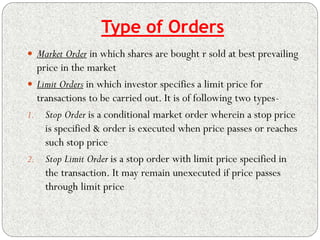 Basics of Indian Stock Market & its Trading Mechanisms | PDF