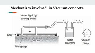 Mechanism involved in Vacuum concrete.
 