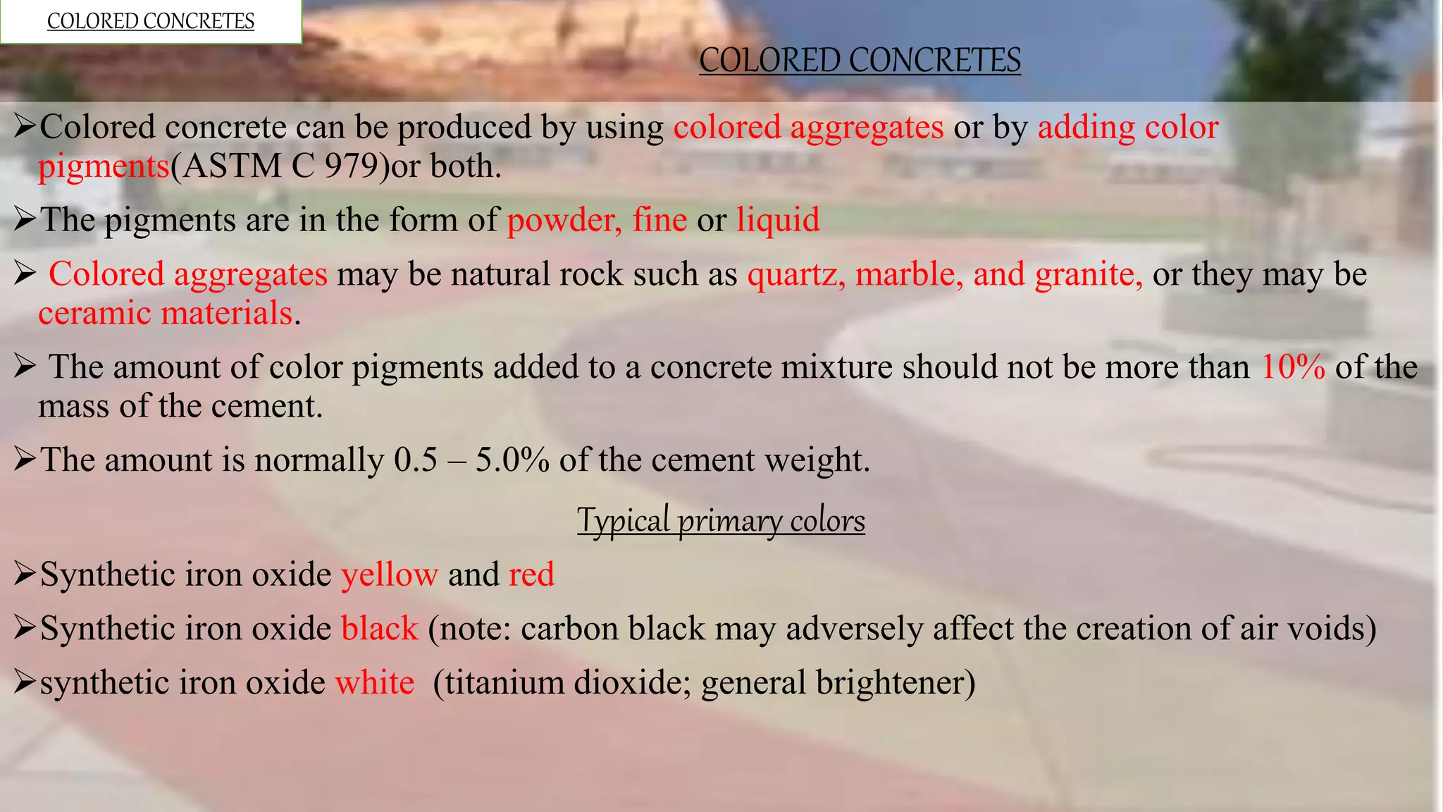 Special concrete and advanced construction materials | PPTX