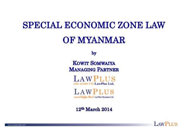 Special Economic Zone Law of Myanmar