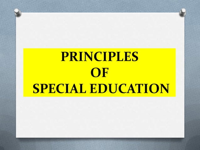 Special Education EDUCATION FOR ALL 