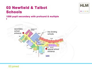 03 joined 03 Newfield & Talbot Schools 1200 pupil secondary with profound & multiple learning difficulties PMLD school secondary school entrance special school entrance line dividing schools 