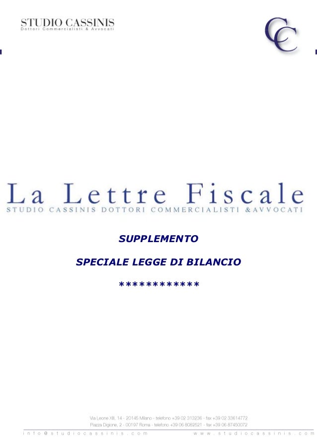 Speciale Legge Di Bilancio