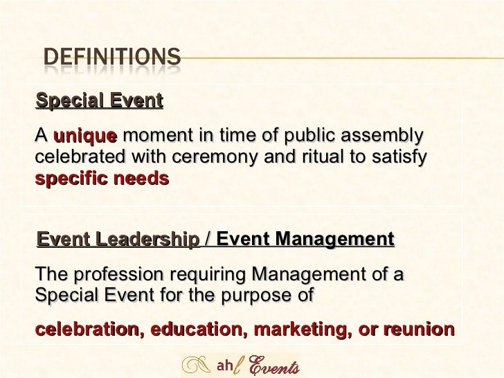 Special Event Management