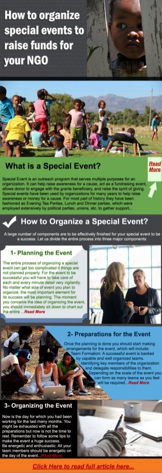 How to organize special events to raise funds for your NGO