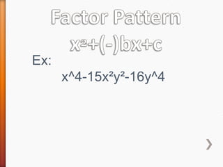 Special factor patterns | PPT