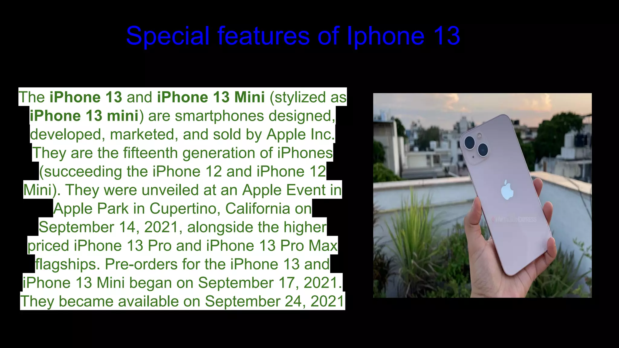 Special Features Of Iphone 13 PPT Special Features Of Iphone 13 PPT