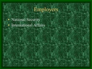 Employers National Security  International Affairs  