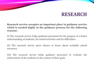 Special guidance services