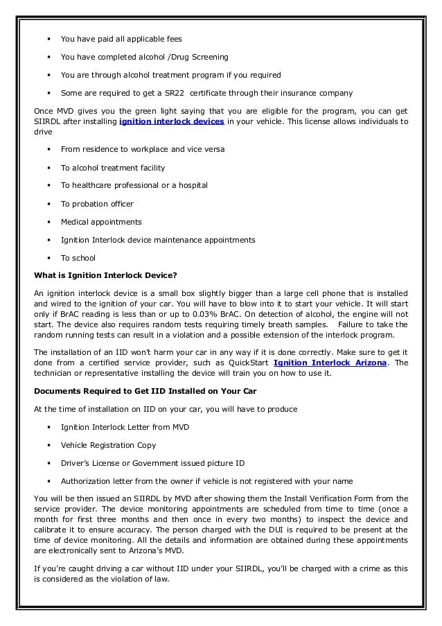Special Ignition Interlock Restricted Driver License