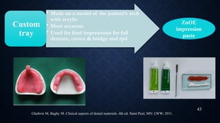 special impression in RPD IN PROSTHODONTICS | PPTX