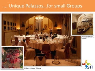 ... Unique Palazzos…for small Groups
Palazzo Capua, Sliema
Palazzo Stagno,
Qormi
 