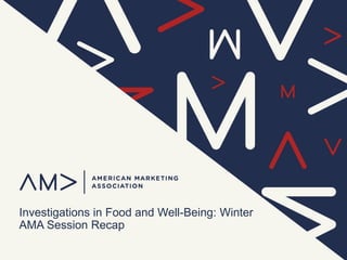 Investigations in Food and Well-Being: Winter
AMA Session Recap
 