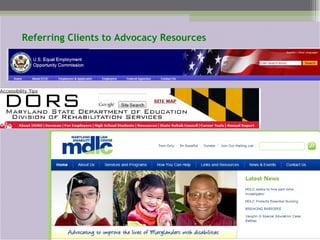 Referring Clients to Advocacy Resources 