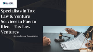 Specialists in Tax Law & Venture Services in Puerto Rico – Tax Law Ventures