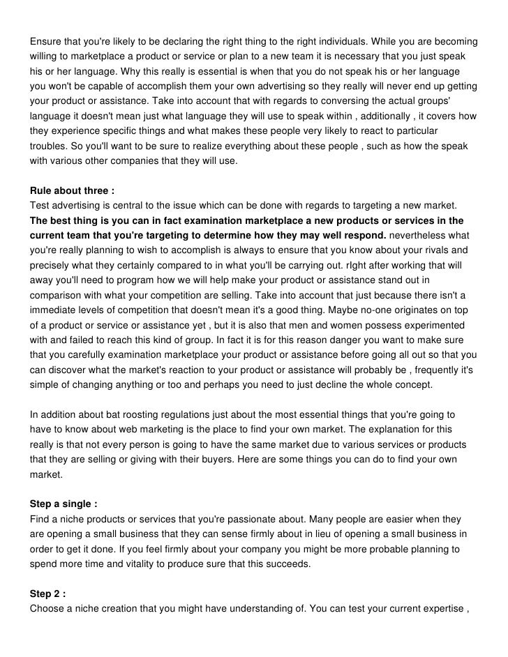 Specialized Niche Marketing