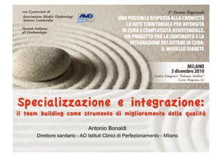 Antonio Bonaldi
Direttore sanitario - AO Istituti Clinici di Perfezionamento - Milano
 
