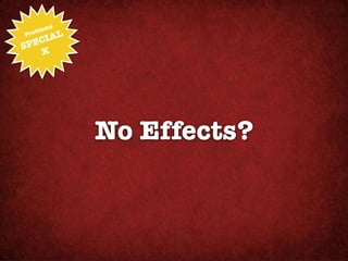 ms!
     oble
     IAL
Pr

S PEC
    K




                No Effects?
 