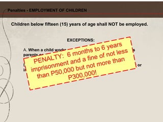 Special laws on children   8353, 9262, 9231, 7877, 7610, 920