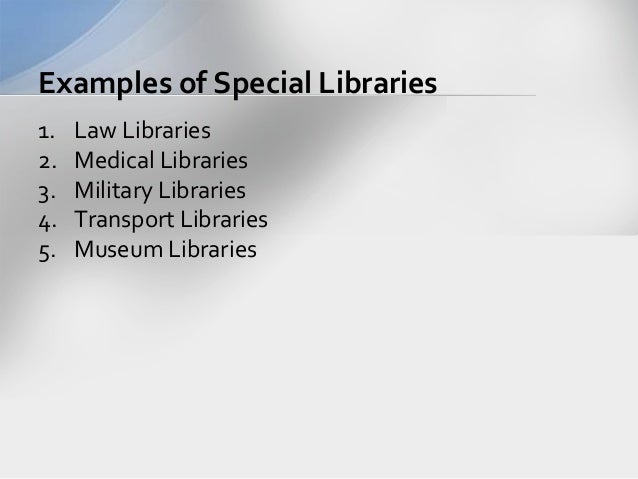 Special libraries Presentation