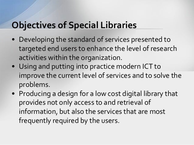 Special libraries Presentation