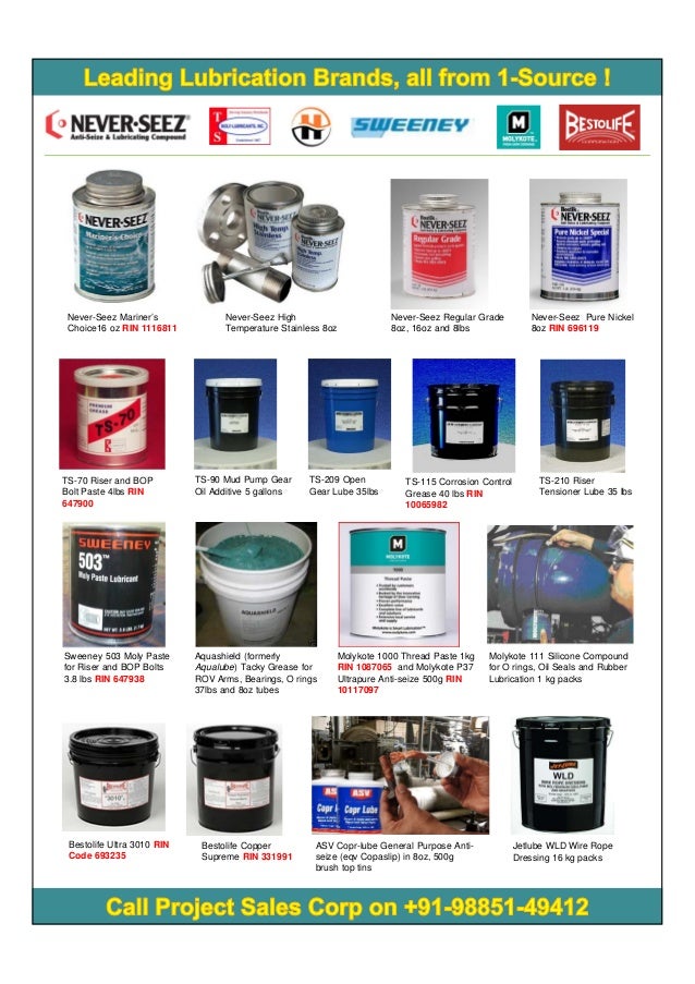 Special lubricants rin codes rev1