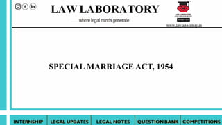 SPECIAL MARRIAGE ACT, 1954
 