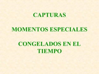 CAPTURAS
MOMENTOS ESPECIALES
CONGELADOS EN EL
TIEMPO

 