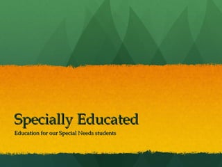 Specially Educated
Education for our Special Needs students
 