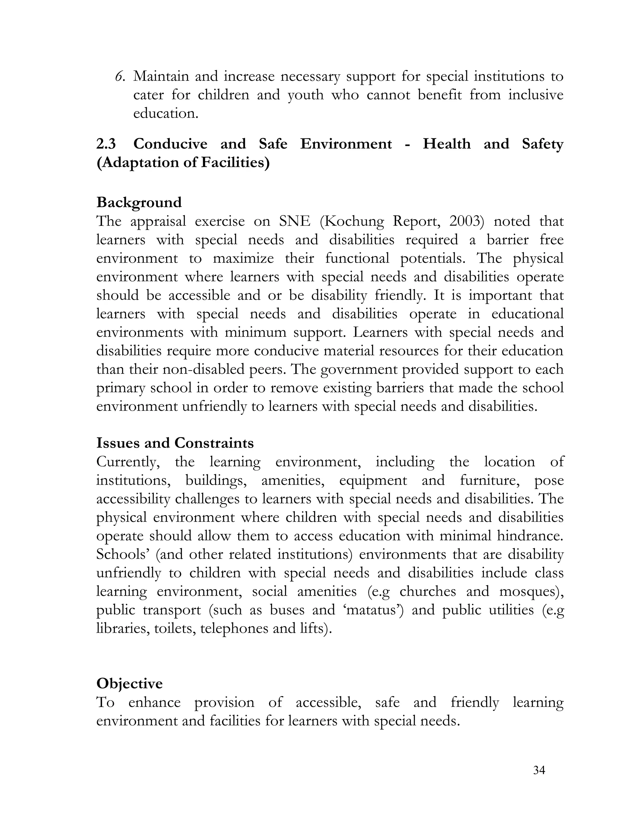 Special needs education policy framework 2009 - Kenya | PDF