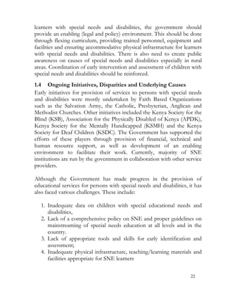 Special needs education policy framework 2009 - Kenya | PDF