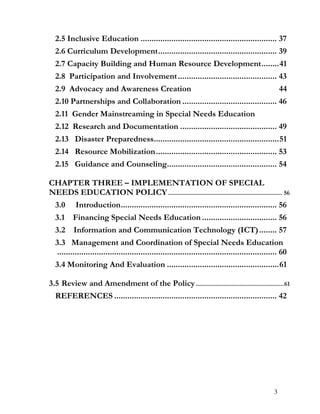 Special needs education policy framework 2009 - Kenya | PDF