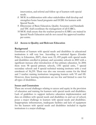 Special needs education policy framework 2009 - Kenya | PDF