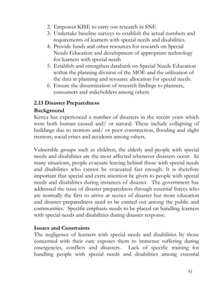 Special needs education policy framework 2009 - Kenya | PDF